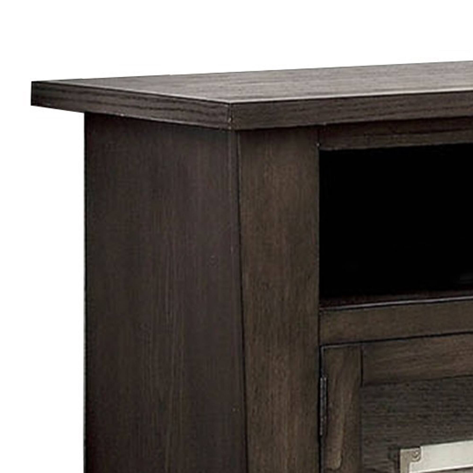 Alt View 1. Manhattan Lane - 60" Wooden TV Stand With 2 Cabinets and 2 Open Shelves - Brown.