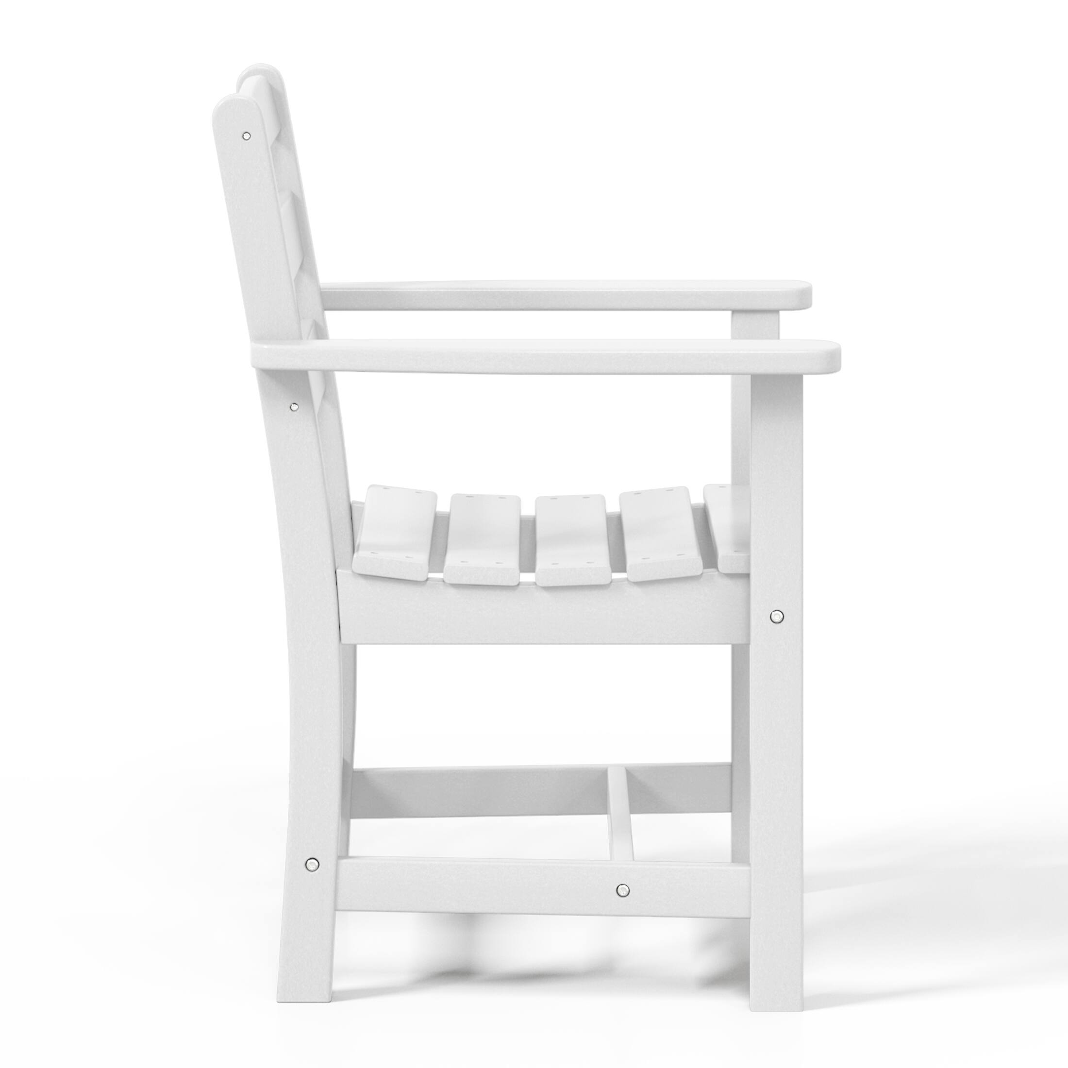 Alt View 2. WestinTrends - WestinTrends Ashore 7-Piece HDPE Outdoor Rectangular Patio Dining Table Set - White.