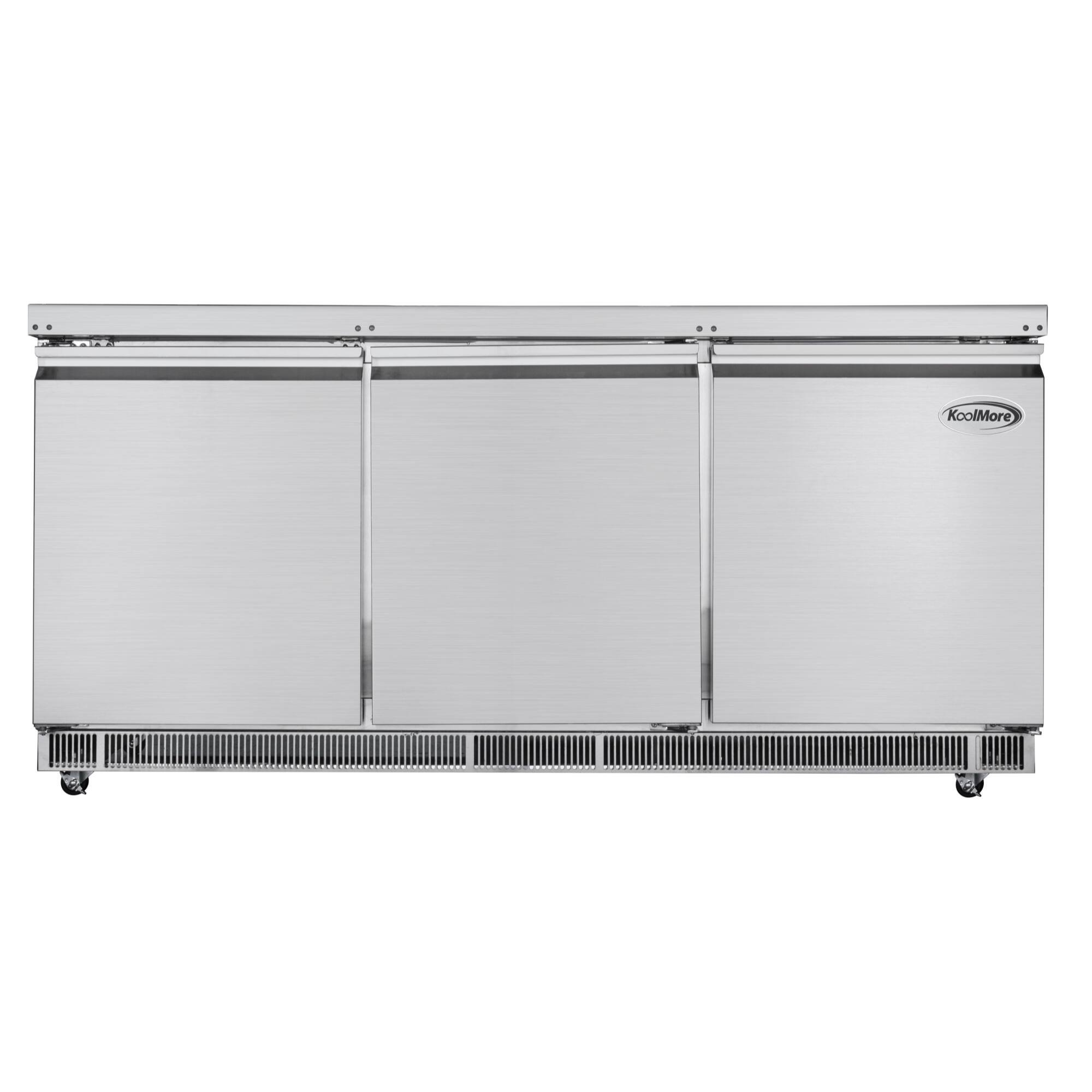 Koolmore - 72 in. Refrigerated Prep Station Cold Table, Refrigerator with 15-Pan (Not Included) Capacity - Stainless-Steel