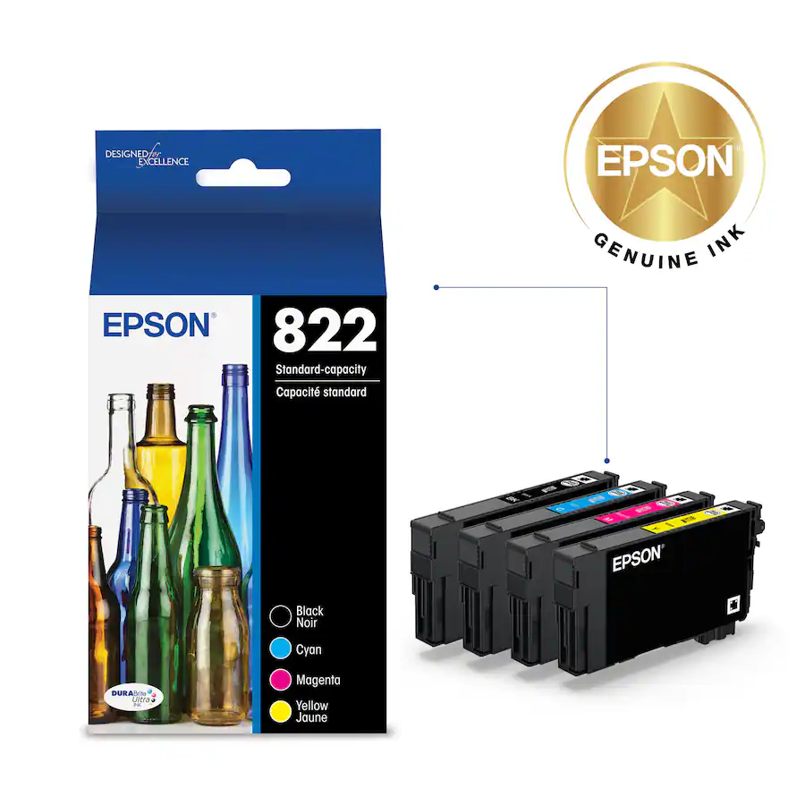 Epson 822 DURABrite Ultra Ink Standard Capacity Cartridge Combo Pack ...
