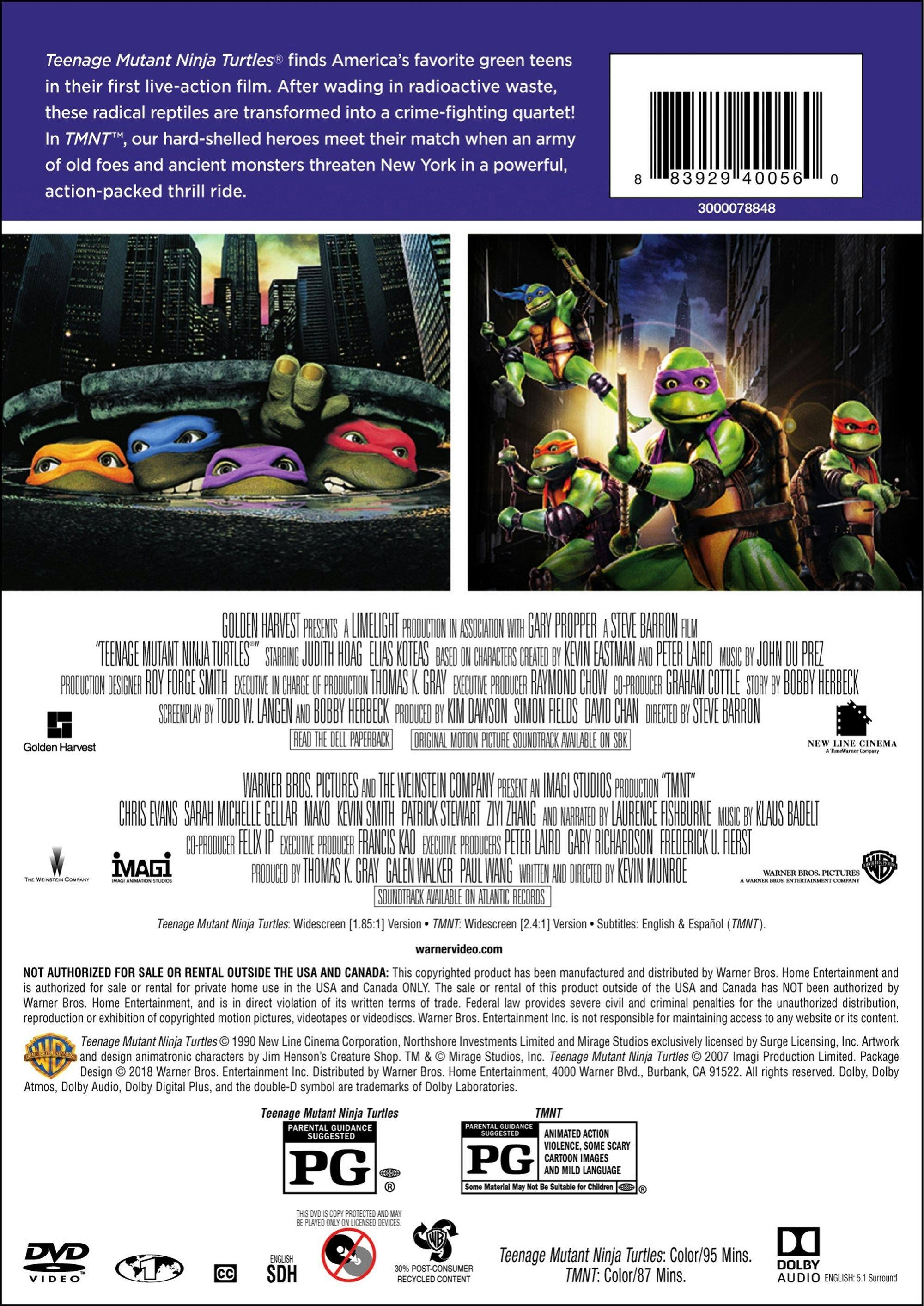 Back. Teenage Mutant Ninja Turtles 1 & 2 [DVD].