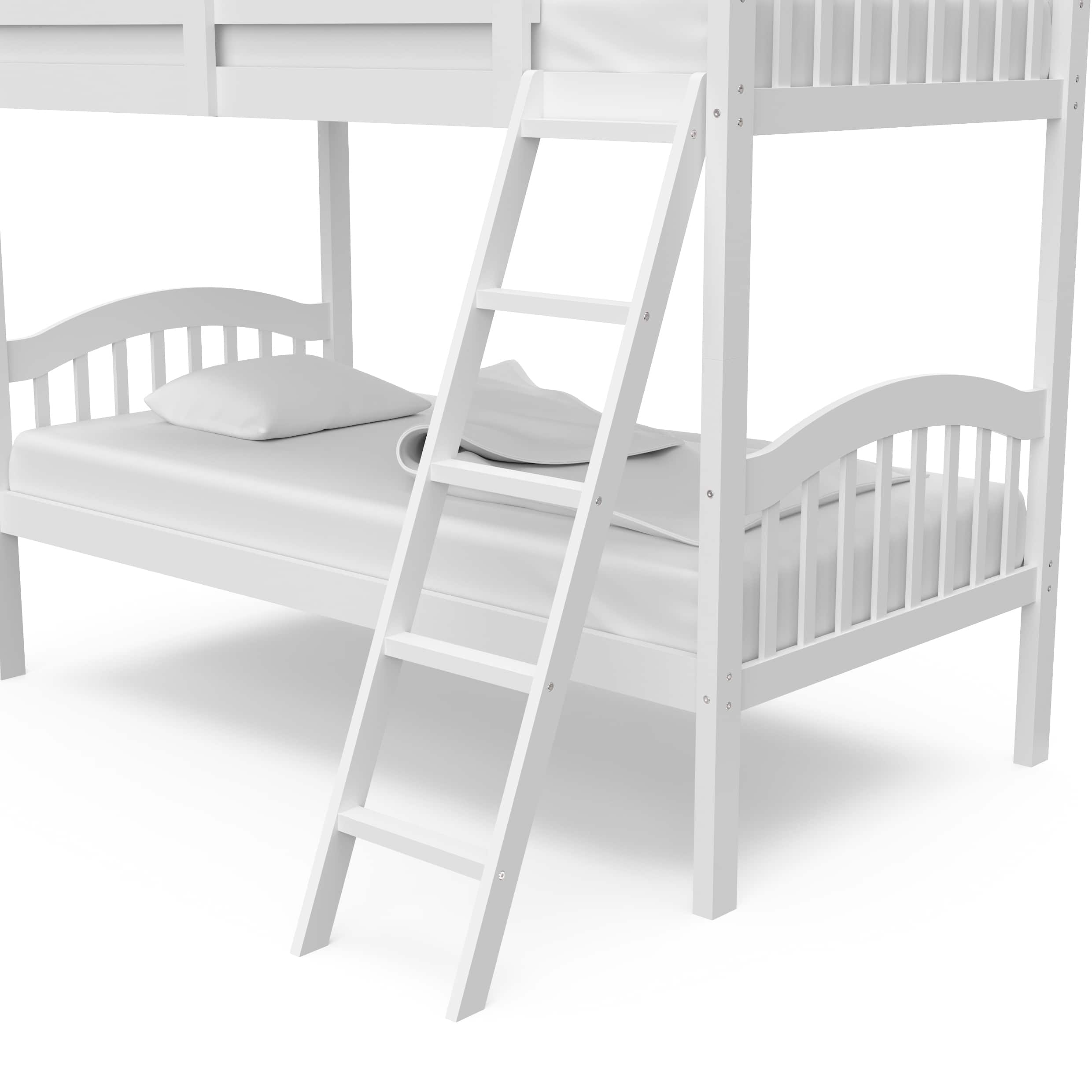 Alt View 14. Storkcraft - Long Horn Solid Hardwood Twin Bunk Bed - White.