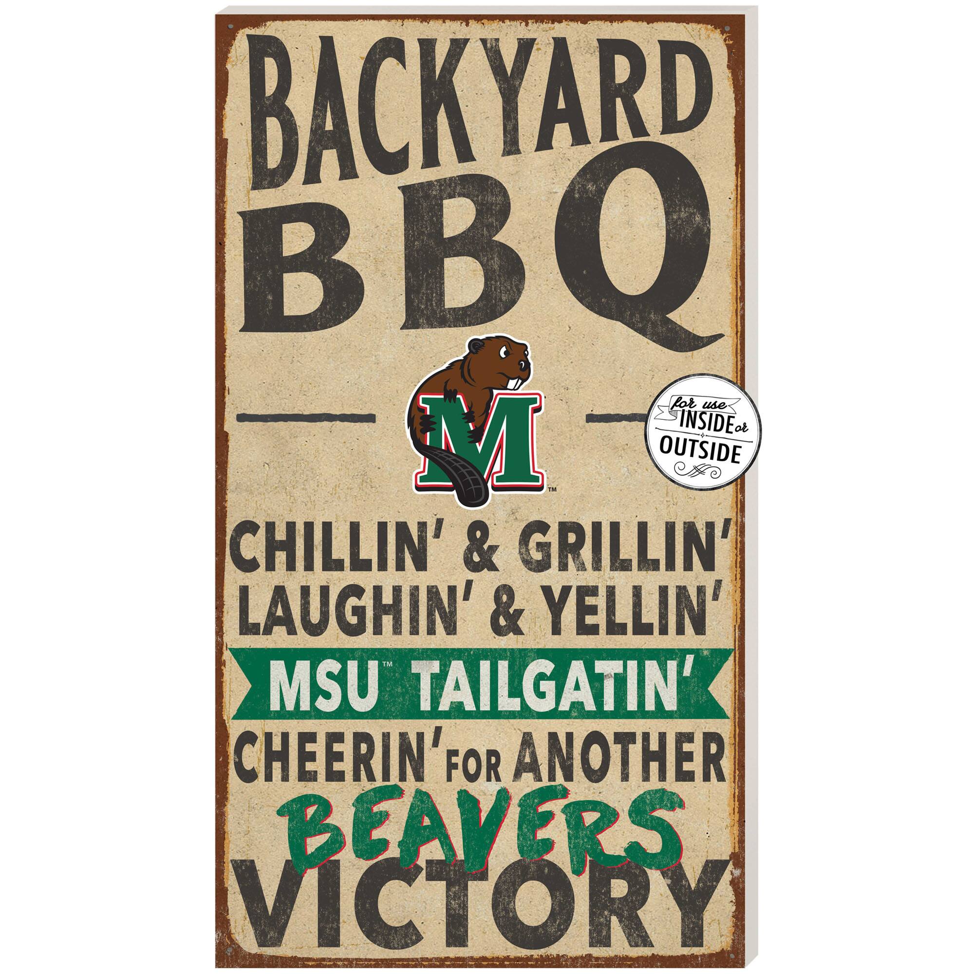 Minot State Beavers 11" x 20" Indoor/Outdoor BBQ Sign