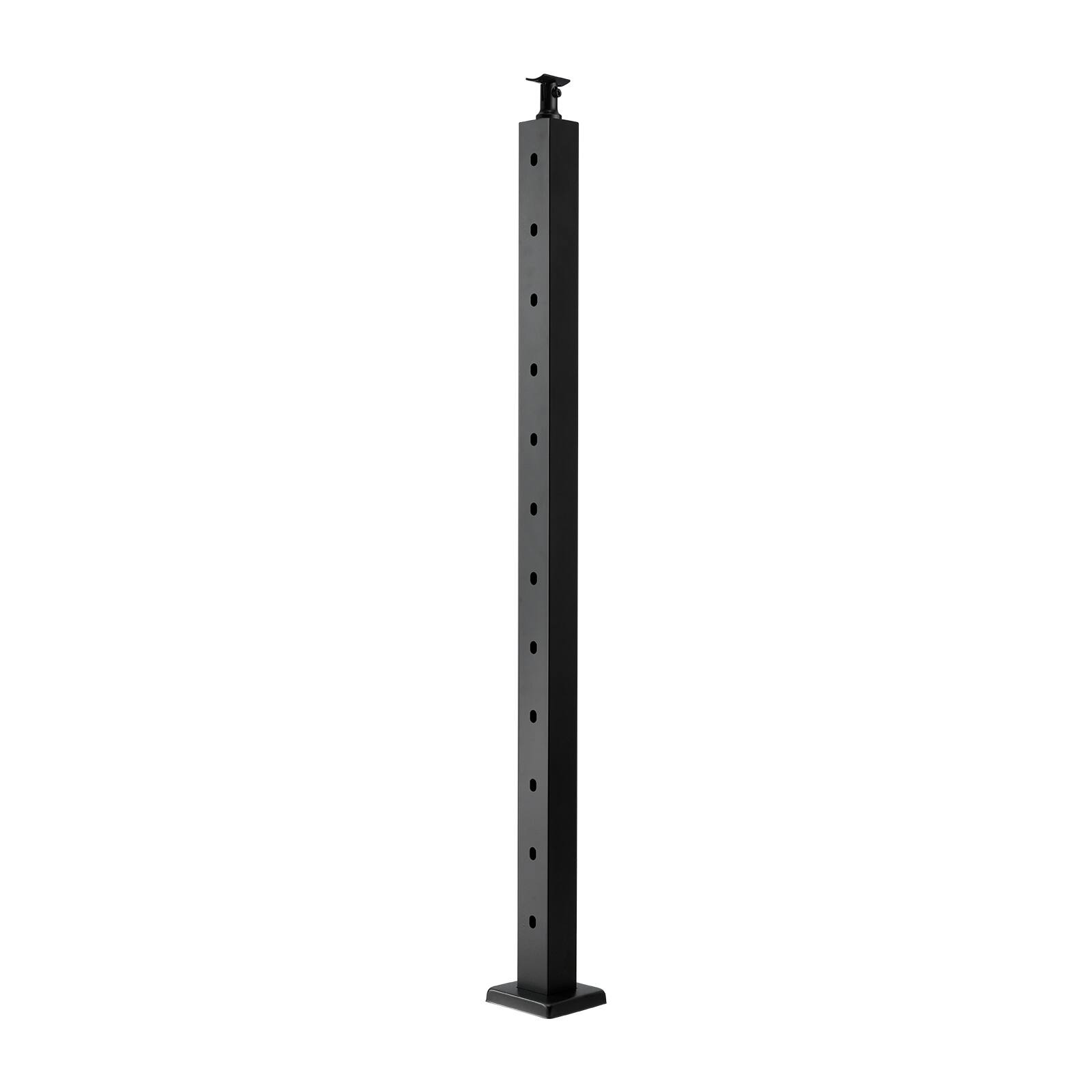 Alt View 5. VEVOR - Cable Railing Post, 42x2x2 Inch Stair Railing Post, with Pre-Drilled 30° Angled Holes, Stainless Steel Cable Rail Post - Black.