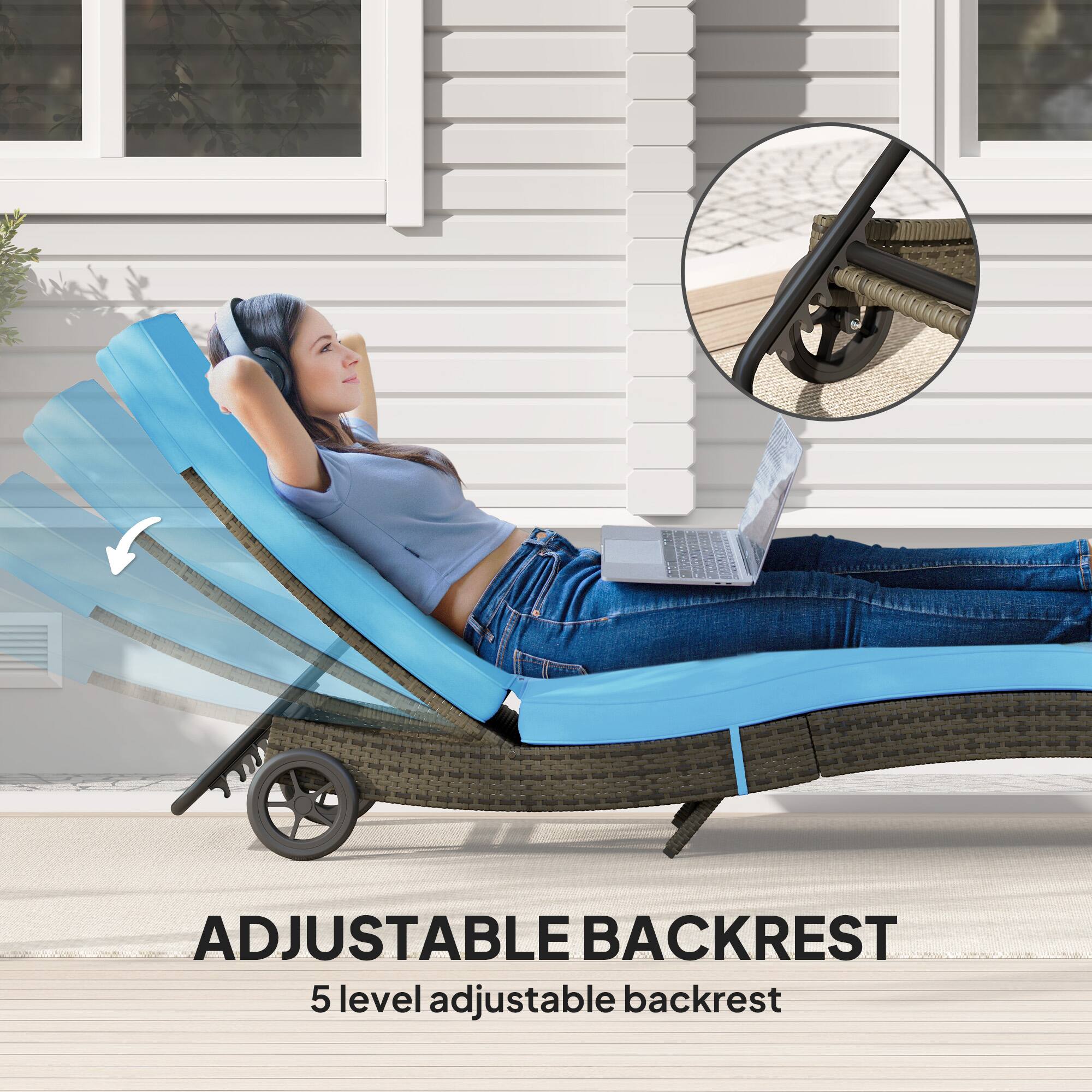 ADJUSTABLE BACKREST
5 level adjustable backrest