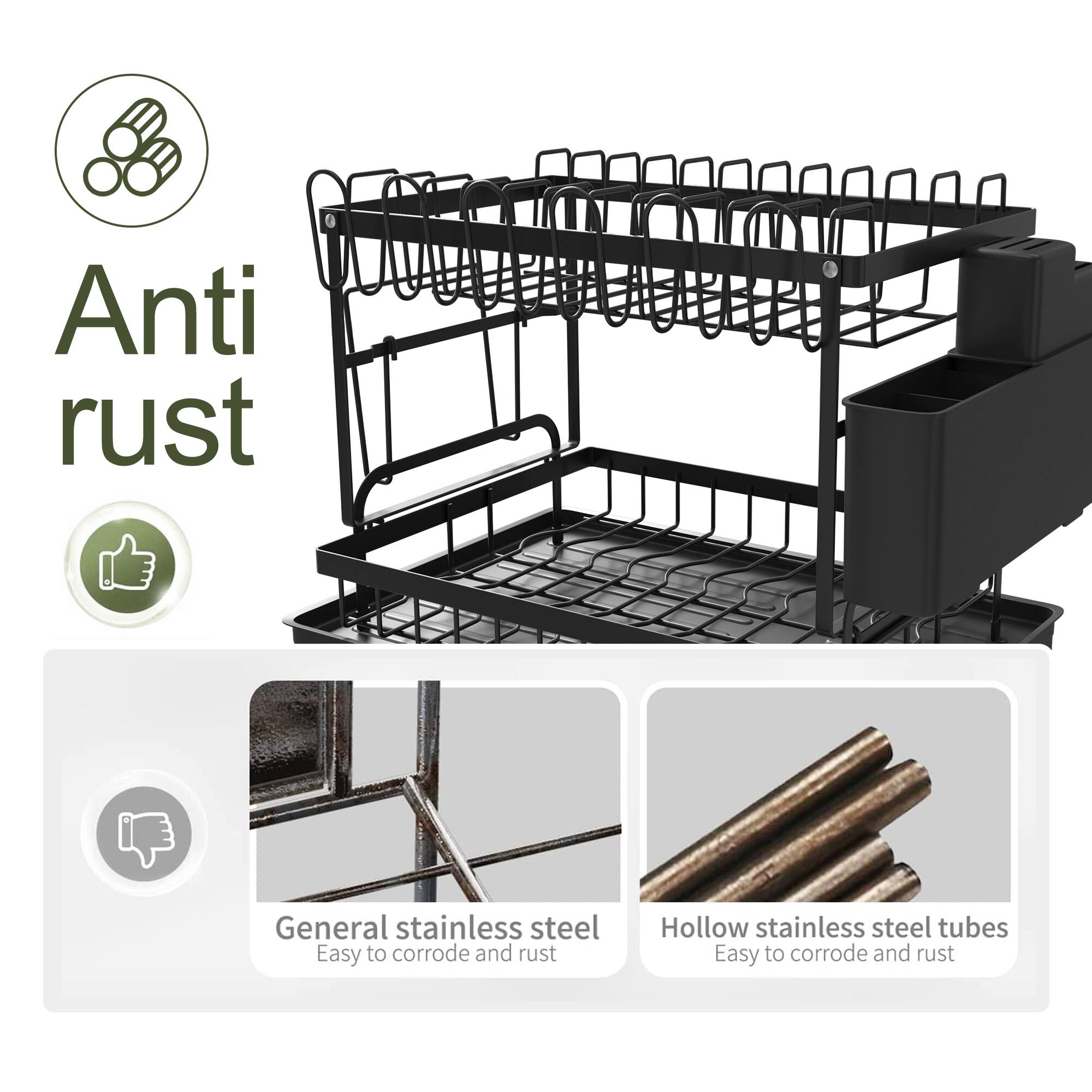 Anti rust

General stainless steel  
Easy to corrode and rust

Hollow stainless steel tubes  
Easy to corrode and rust