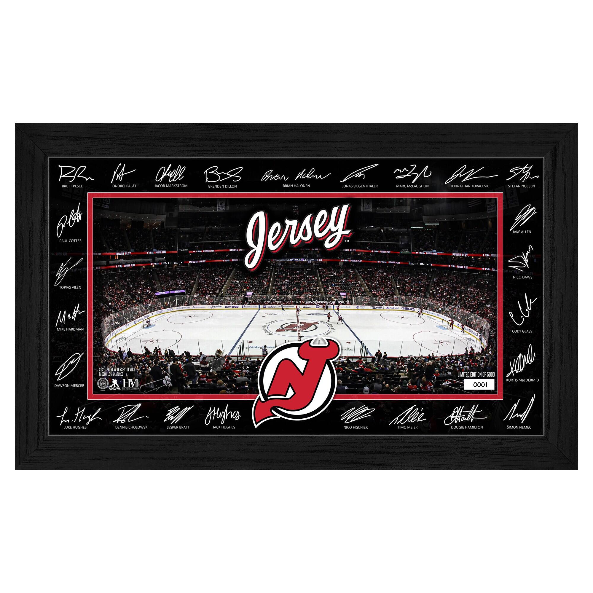 Highland Mint - New Jersey Devils 2025 Signature Rink Framed Art - Multicolor