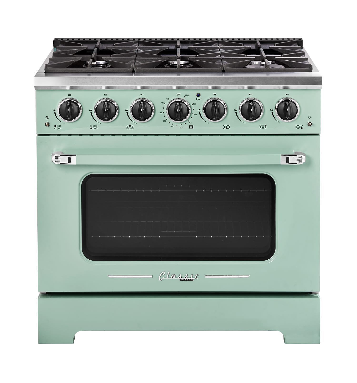Unique Appliances - Classic Retro 5.2 Cu. Ft. Freestanding Gas Convection Range - Summer Mint Green - Front_Zoom