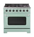Unique Appliances - 36 in. Wide 6 Burner Classic Retro 5.2 Cu. Ft. Freestanding Gas Convection Range - Summer Mint Green