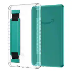 Front. Kitcheniva - Slim Soft Flexible TPU E-Reader Back Cover Case With Hand Strap For 7" Kindle Paperwhite (12th Gen 2024) Jade - Jade.