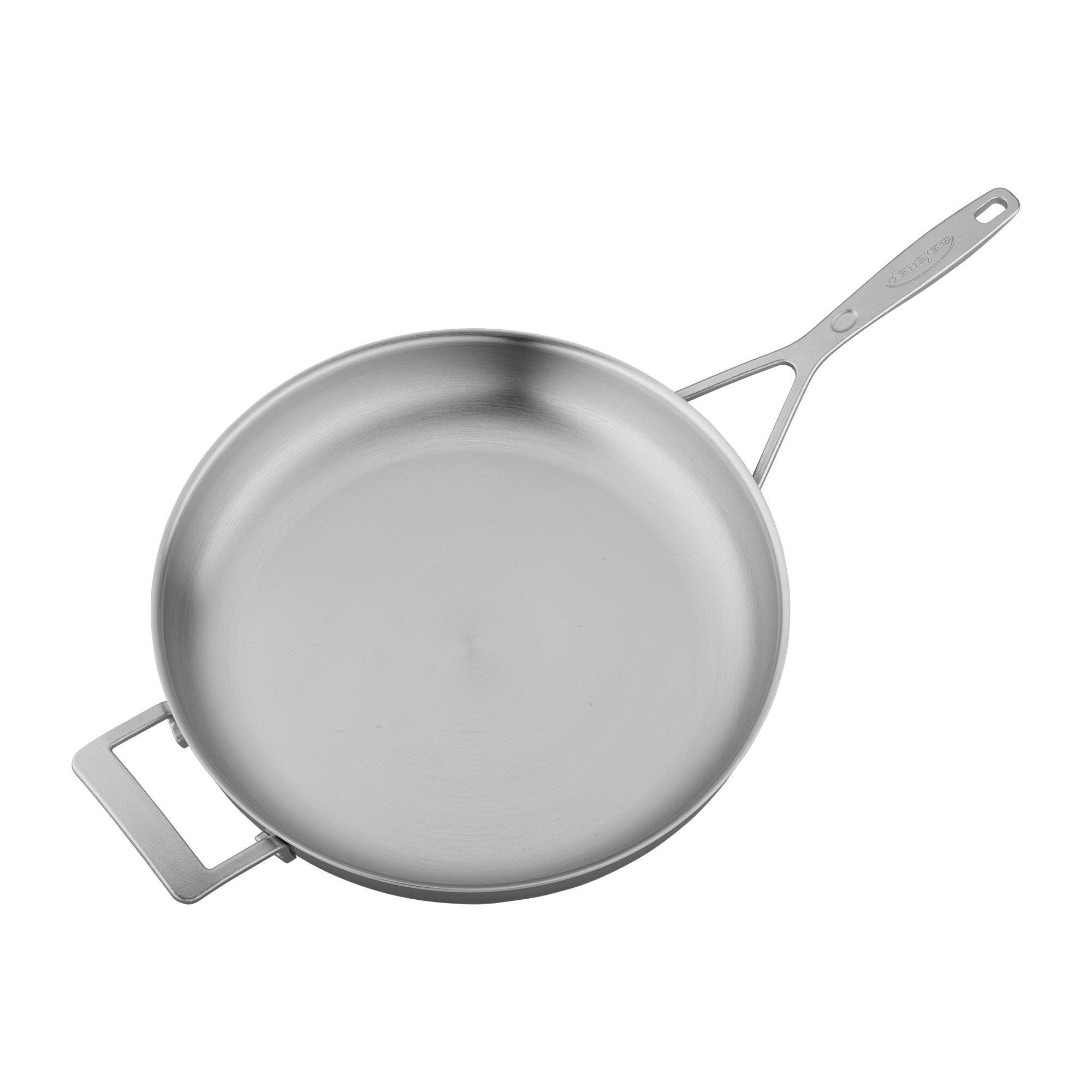 Alt View 2. Demeyere - Demeyere Industry 5-Ply 12.5-inch Stainless Steel Fry Pan with Helper Handle - Stainless Steel.