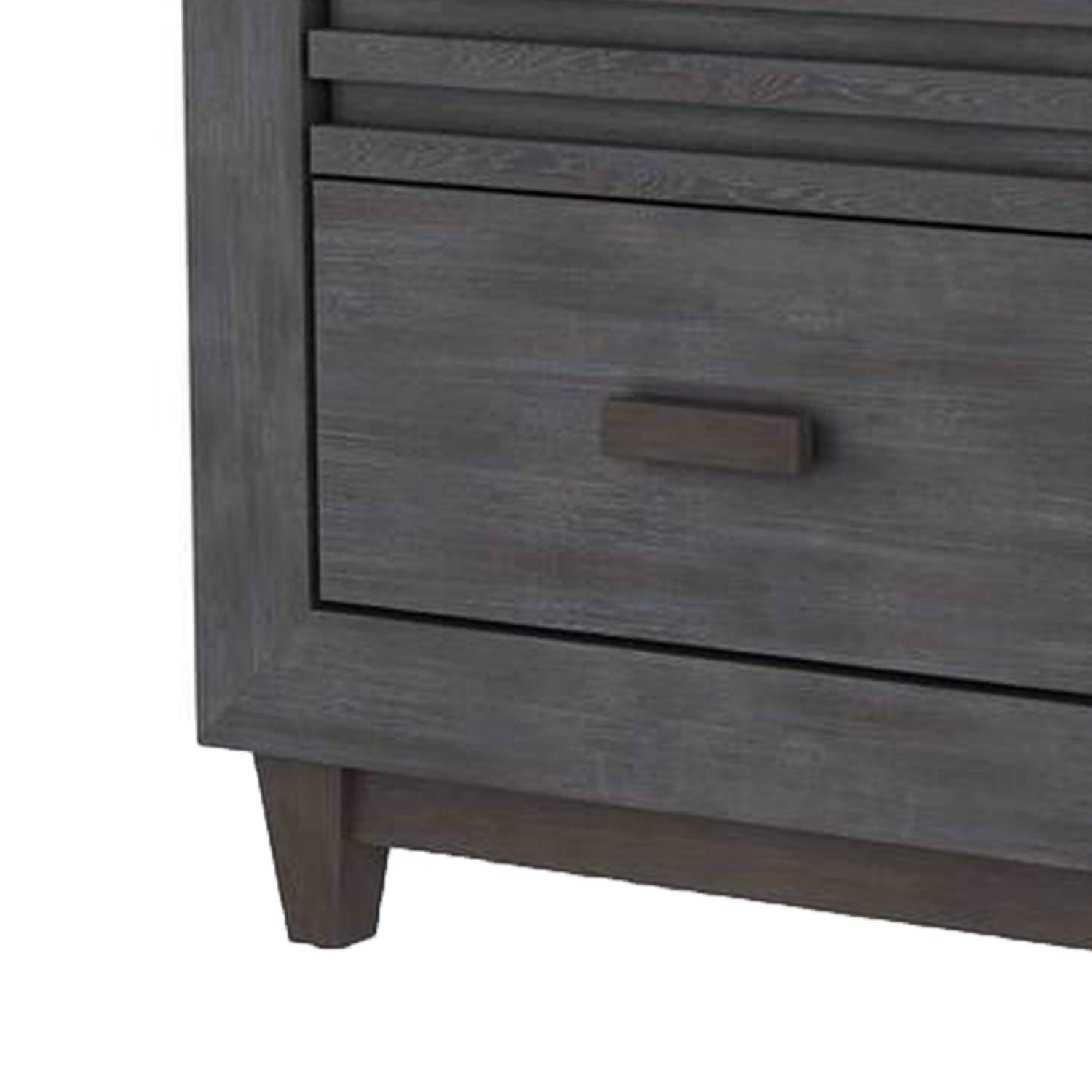 Alt View 3. Manhattan Lane - Biom Nightstand, 2 Drawers, 24 Inch - Charcoal Brown.