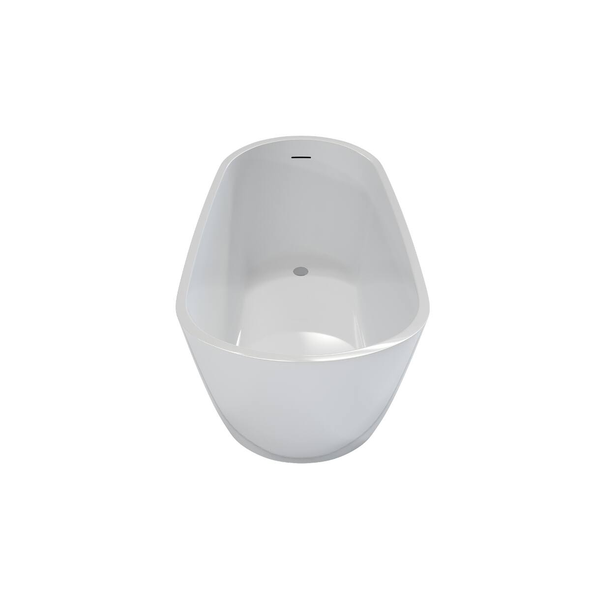 Alt View 10. Loheer - Loheer 55 Inch Acrylic Freestanding Bathtub Deep Soaking Glossy White Stand Alone Tub with Pop Up Drain - Glossy White.
