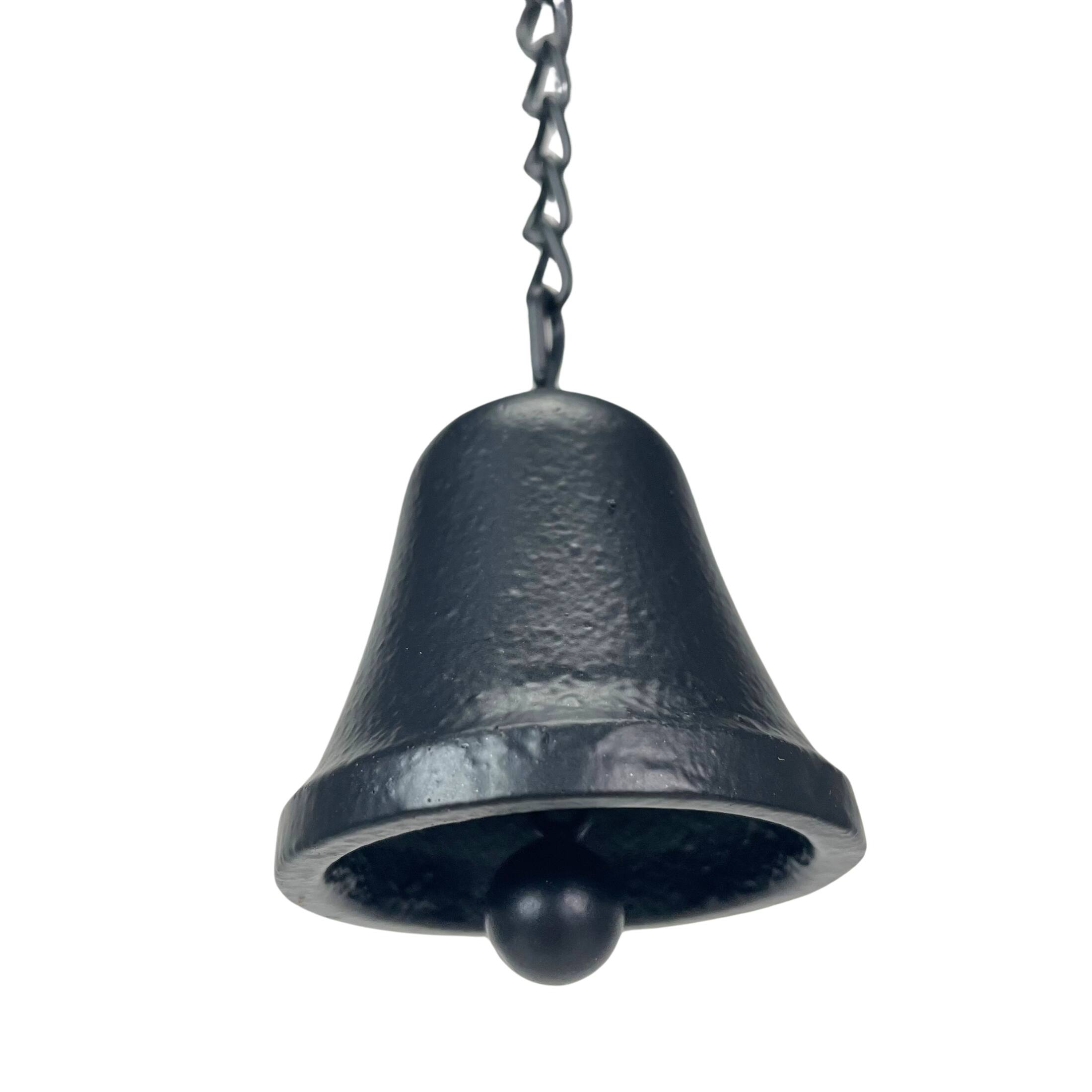 Alt View 9. Things2Die4 - Black Bear Rain Chain - 75" Long with 8 3D Bear Designs, Weighted Bell - Black.