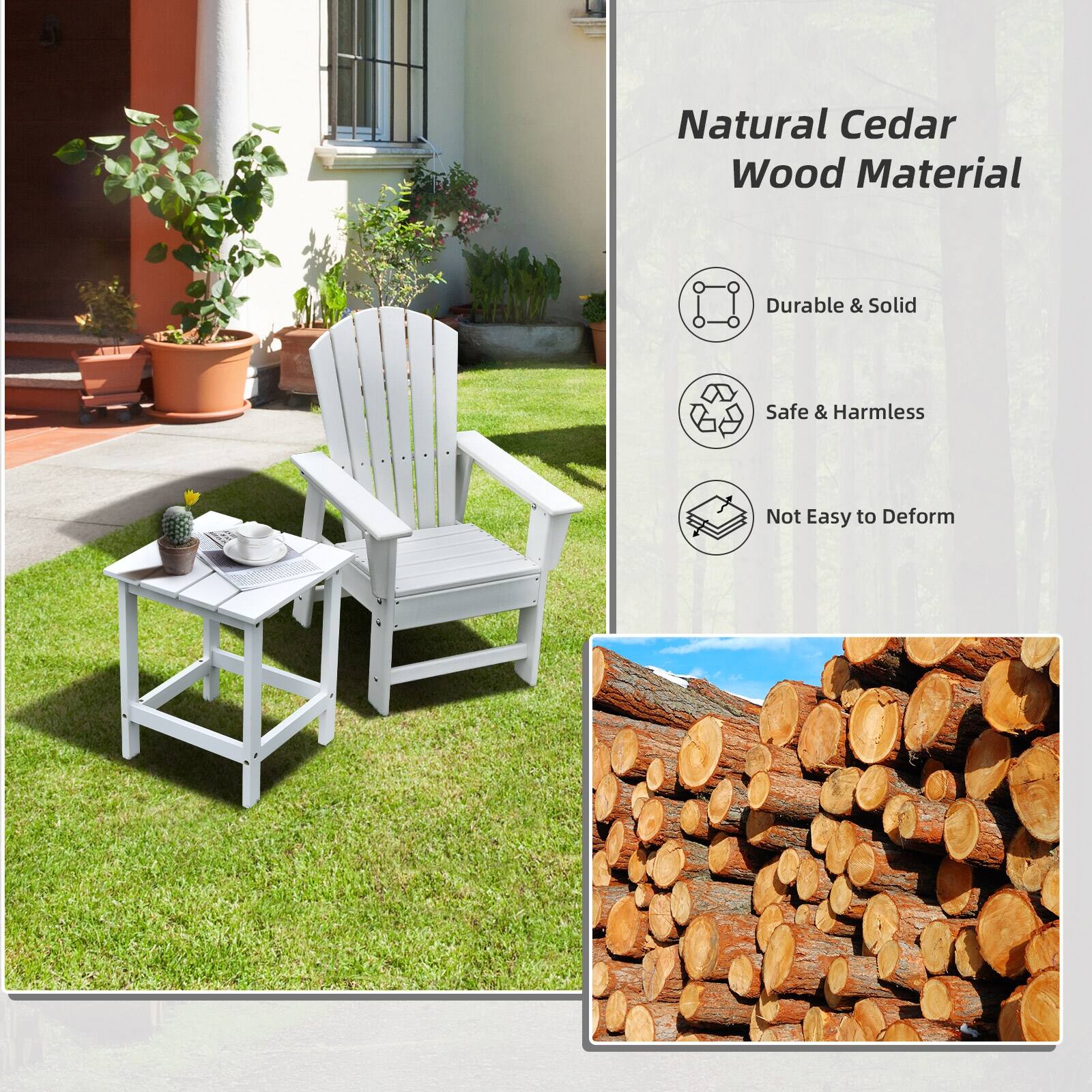 Natural Cedar Wood Material

Durable & Solid
Safe & Harmless
Not Easy to Deform