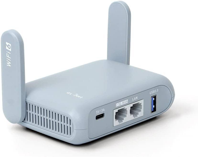 6 WiFi 6  
GL iNet  
5V=3A  
LAN 5G WAN 2  
USB3.0