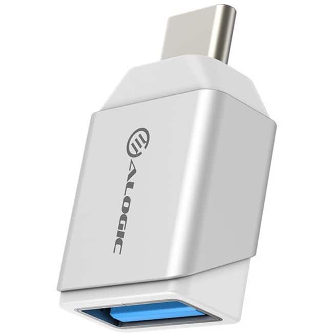 Alogic - Ultra Mini USB-C to USB-A Adapter - 1 x USB Type C USB 3.1 (Gen 1) USB Male - 1 x USB Type A USB 3.1 (Gen - Silver