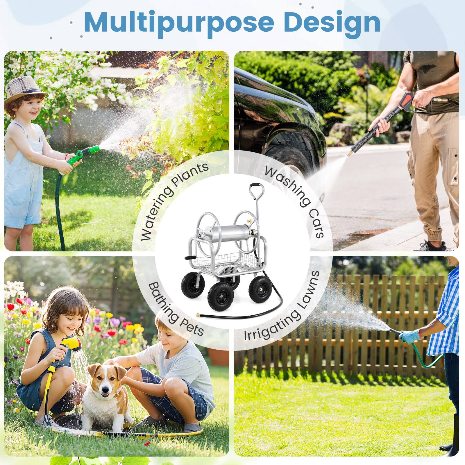 Multipurpose Design

- Watering Plants
- Washing Cars
- Bathing Pets
- Irrigating Lawns