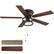 Angle. Breezary - 52-In Indoor Flush Mount Ceiling Fan with Light Kit, 5 Dual-Tone Plywood Blades, Reversible Motor, Remote/Chain Control - Dual Wood Grain + Pull Chain Control.