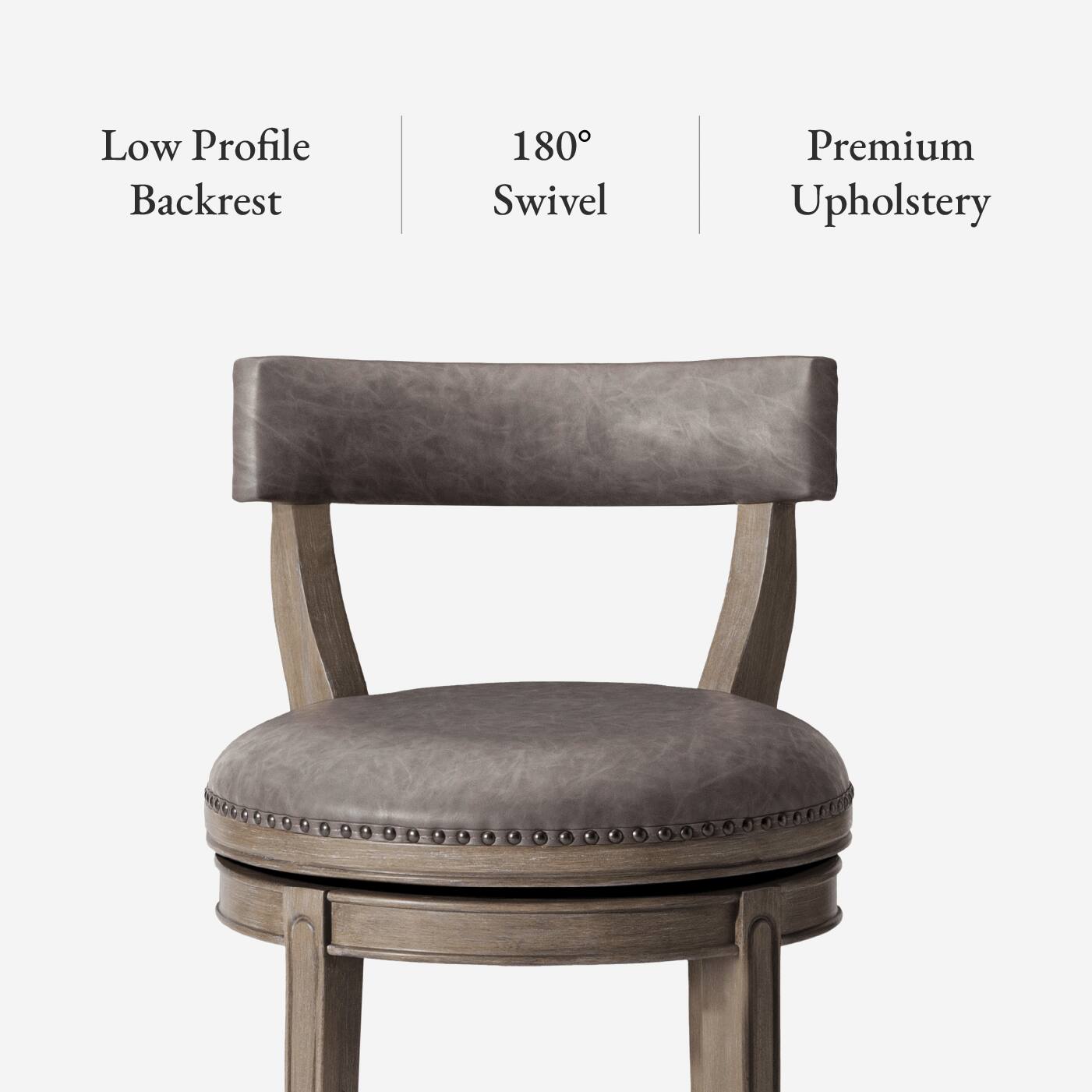 Low Profile Backrest, 180° Swivel, Premium Upholstery