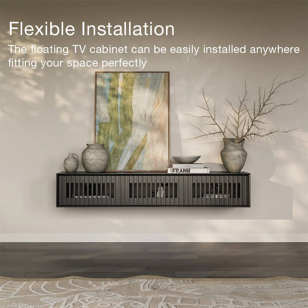 Flexible Installation  
The floating TV cabinet can be easily installed anywhere fitting your space perfectly
