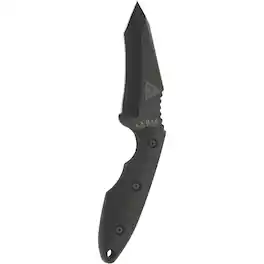 KA-BAR - 3.563" Fixed Blade TDI/Hinderer Hell Fire Knife w/ Sheath and Clip- Black