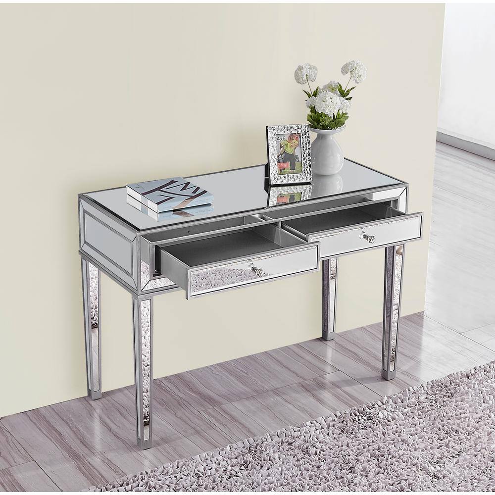 Alt View 6. Elegant Decor - Desk 42in. W x 18in. D x 30in. H in antique silver paint - Antique Silver.