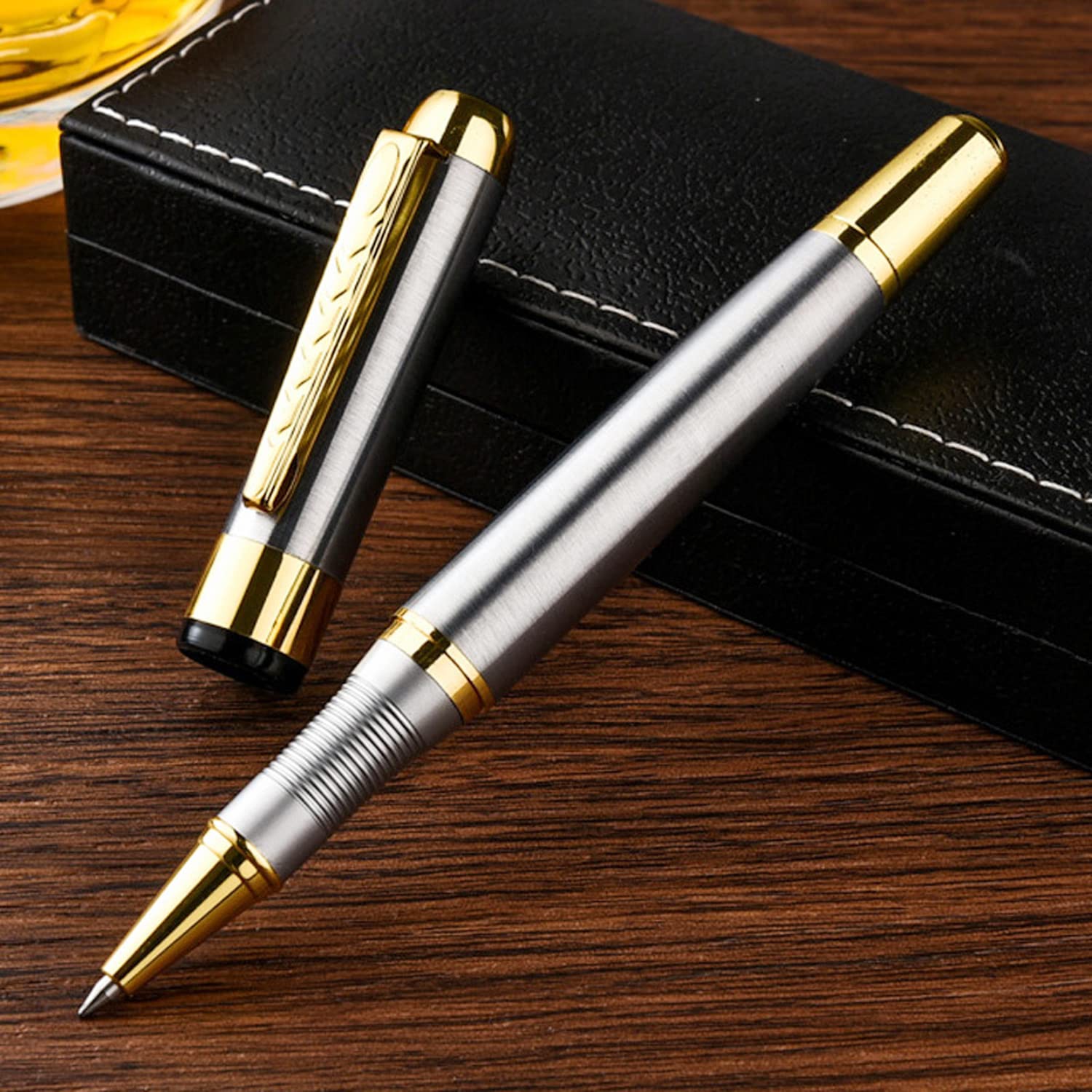 Alt View 2. Paradigms Interiors - Ballpoint Pen Luxury Line Refill Set For Men & Women Professional Executive Office Nice Ballpens Classy Box (silver).