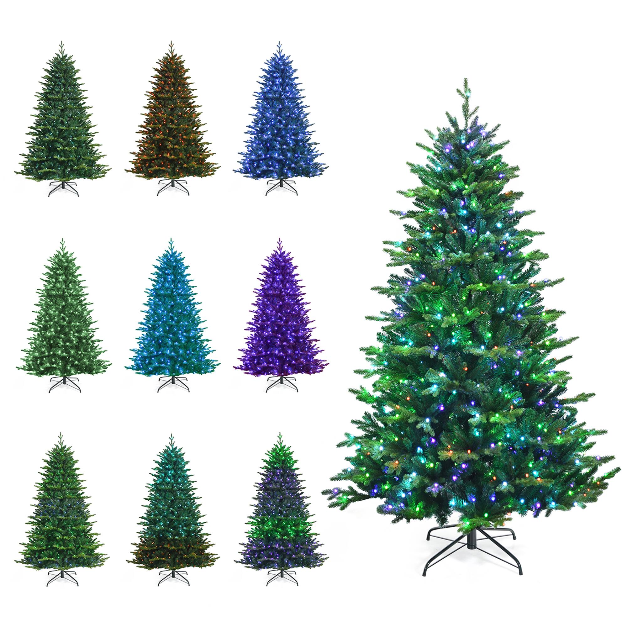 Alt View 9. Gymax - Gymax 7 FT Pre-lit Artificial Christmas Tree w/ APP Control & 15 Lighting Modes - Green.
