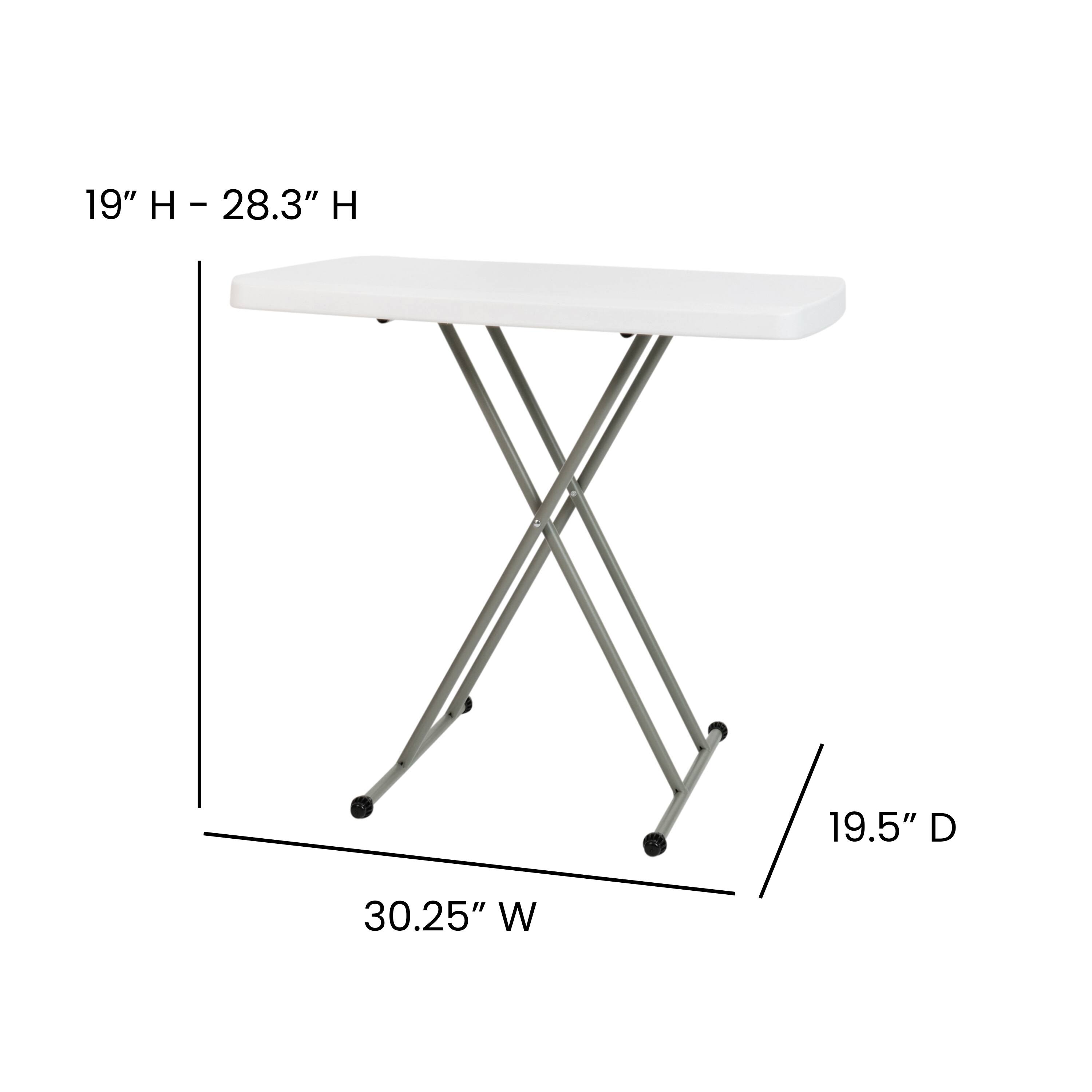 Alt View 14. Alamont Home - Indoor/Outdoor Plastic Folding Table, Adjustable Height Commercial Grade Side Table, Laptop Table, TV Tray - Granite White.