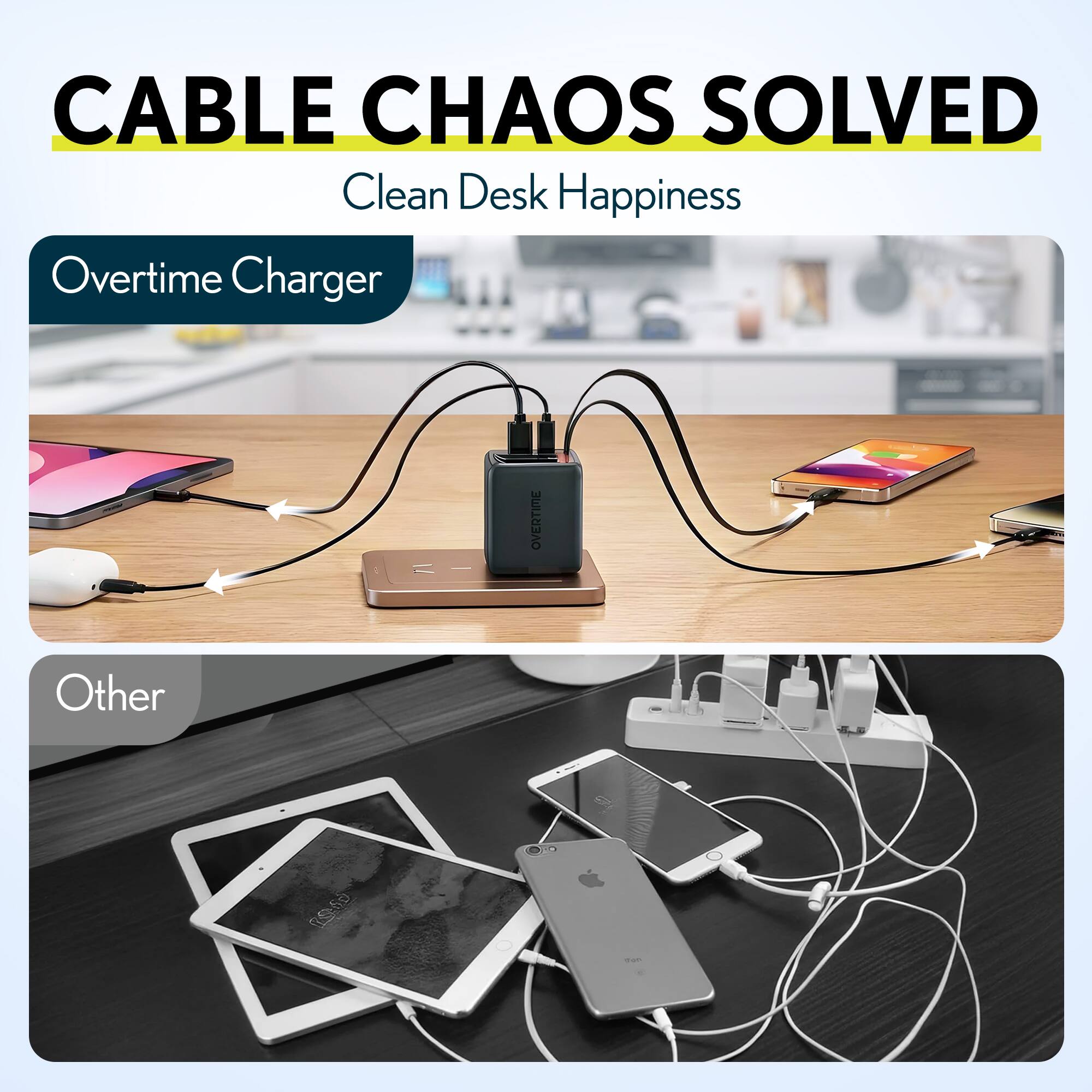 CABLE CHAOS SOLVED  
Clean Desk Happiness  

Overtime Charger  

Other