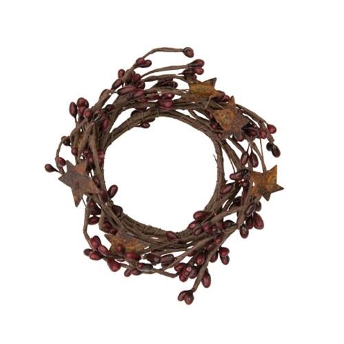 Angle. BreeBe - Pip Berry Ring With Stars Burgundy 2" - Burgundy.