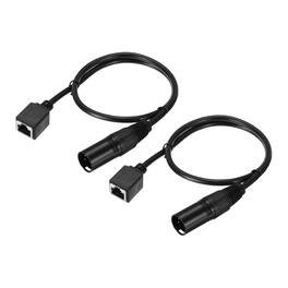 Unique Bargains - 2pcs 5 Pin DMX512 XLR Male to RJ45 Female Adapter Cable, 1.6ft, for Stage Studio Console Lighting - Black
