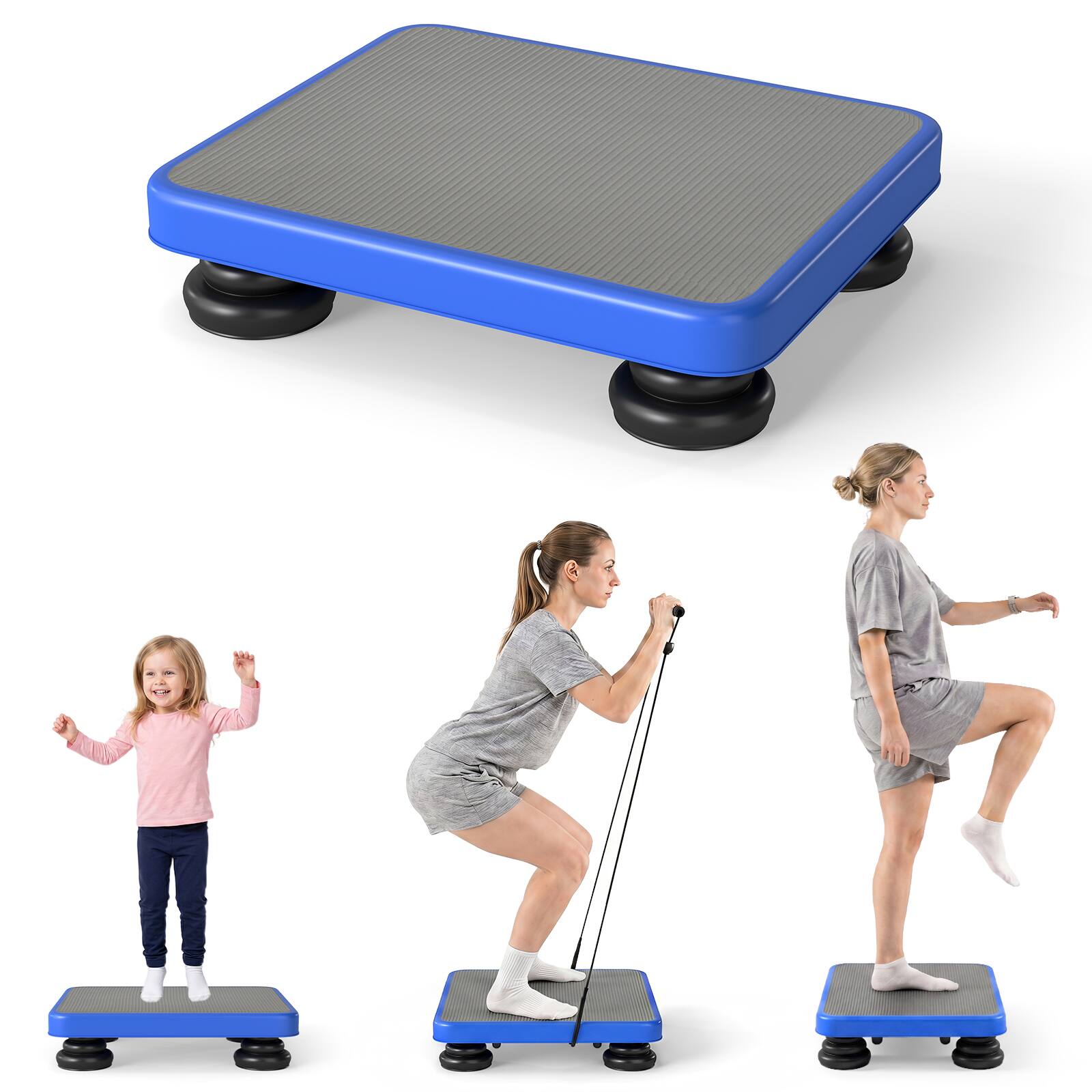 Alt View 1. Costway - Costway 24" x 20" Kids Rebounder Bouncing Board Trampolines with Elastic Rope, Non-Slip Base & Feet - Blue.