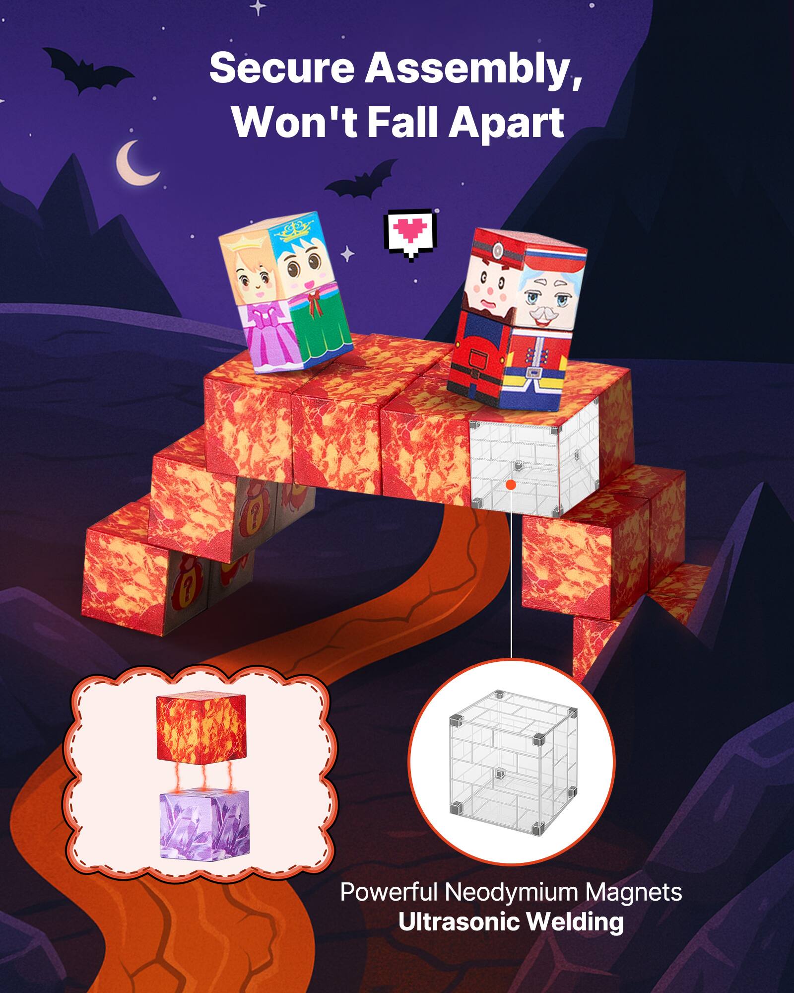 Secure Assembly, Won't Fall Apart

Powerful Neodymium Magnets
Ultrasonic Welding