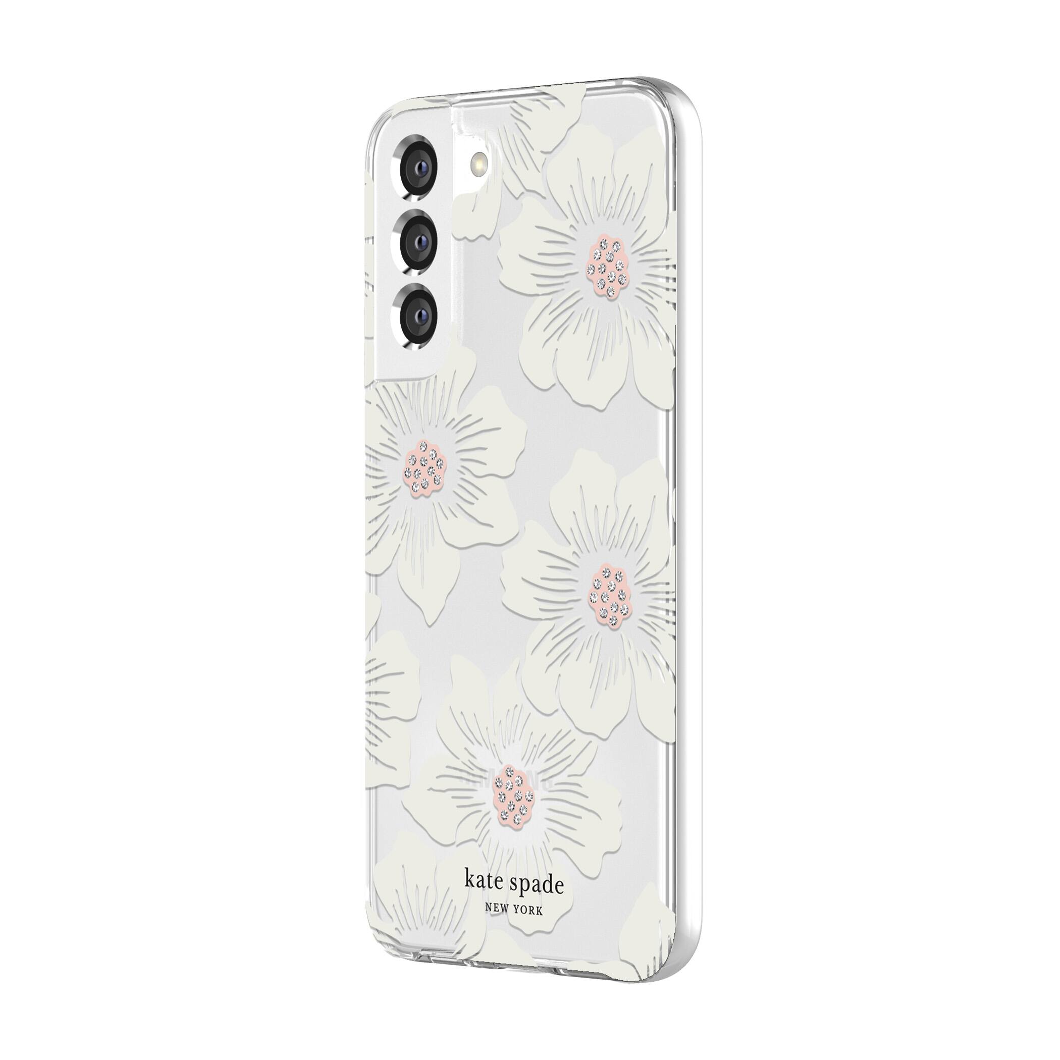 Angle. kate spade new york - Protective hardshell case for Samsung Galaxy S22 Ultra - Hollyhock.