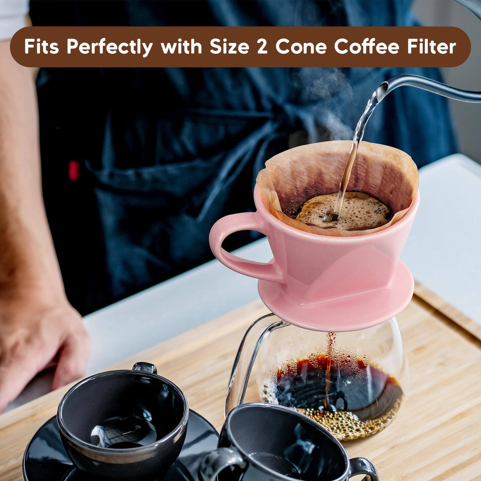 Fits Perfectly with Size 2 Cone Coffee Filter