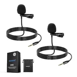 Neewer - 2-Pack Lavalier Lapel Microphone - Wired Omnidirectional Mic for DJI & Rode Wireless Systems