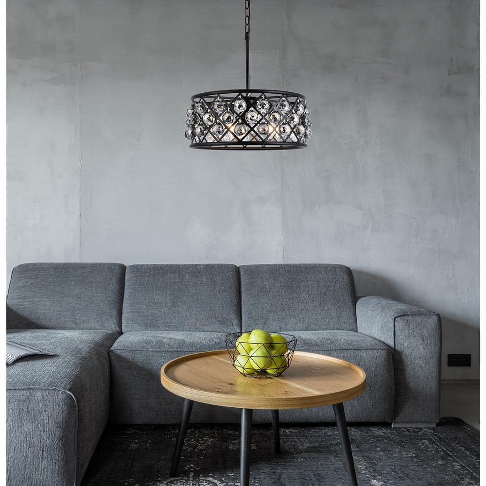 Urban Classic - Madison 5 light Chandelier Silver Shade (Grey) Royal Cut Crystal - Matte Black price history on PriceWatchPro