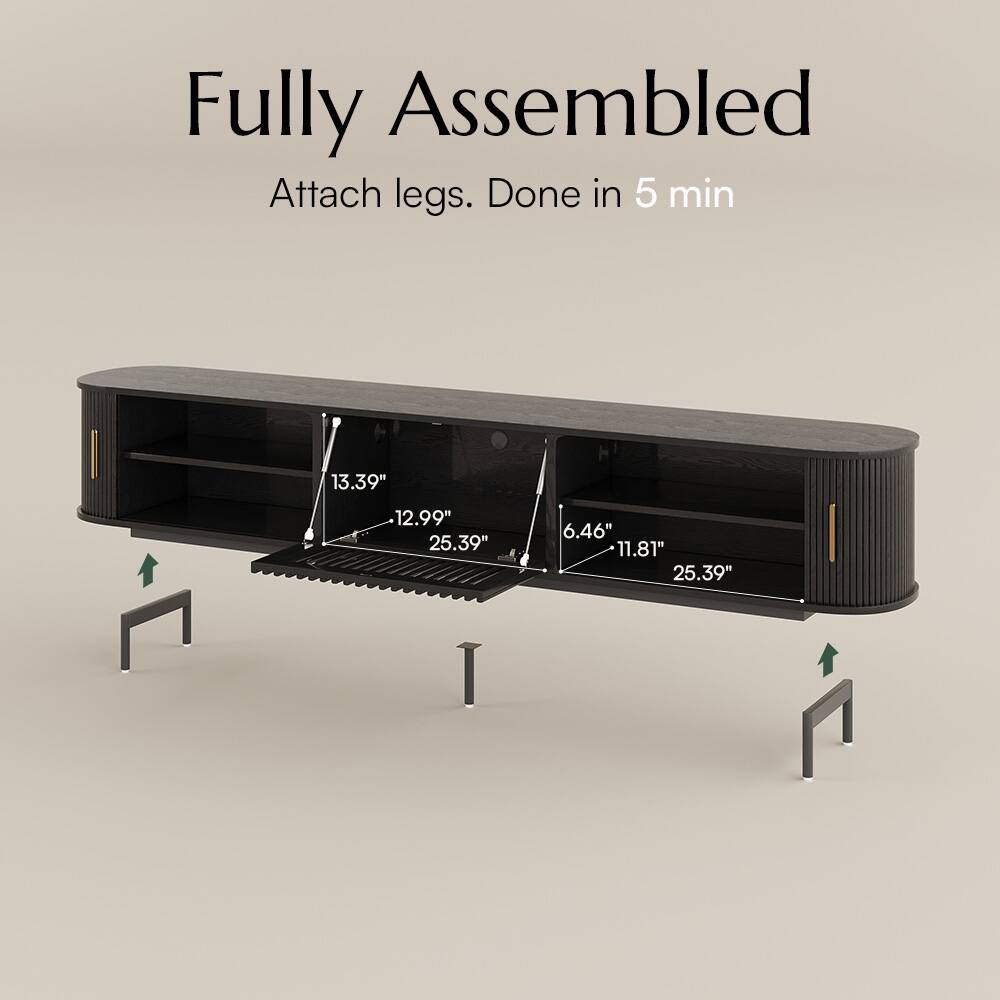 Fully Assembled  
Attach legs. Done in 5 min  

13.39"  
12.99"  
25.39"  
6.46"  
11.81"  
25.39"