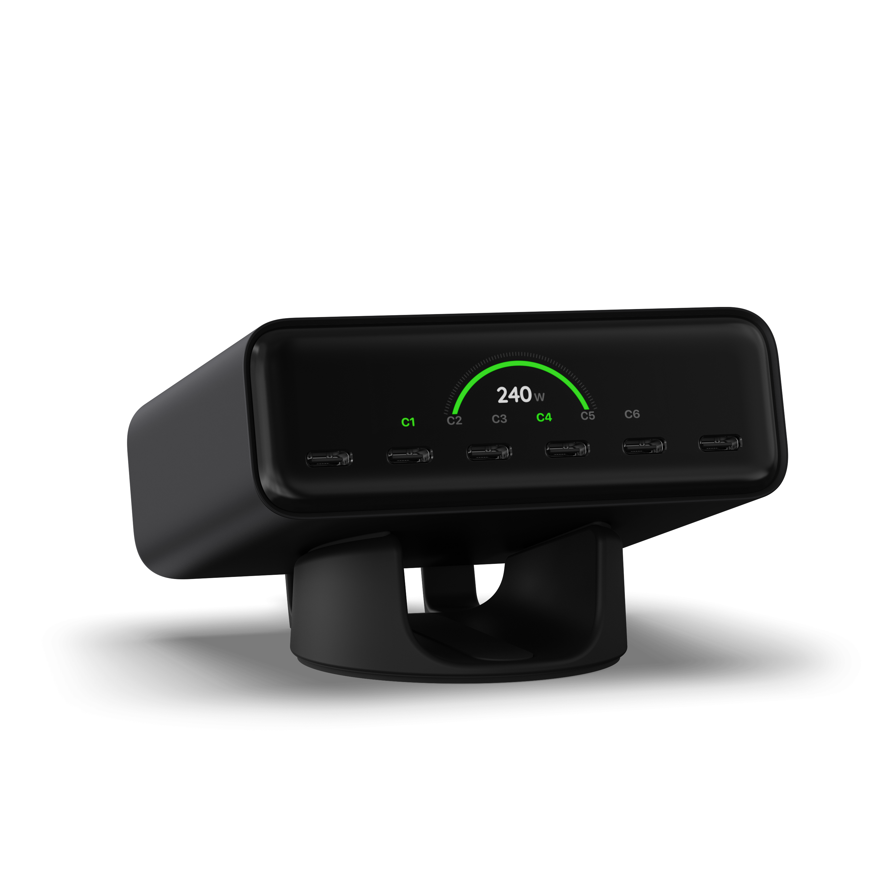 Angle. Satechi - ChargeView™ 240W Desktop Charger - Space Black.