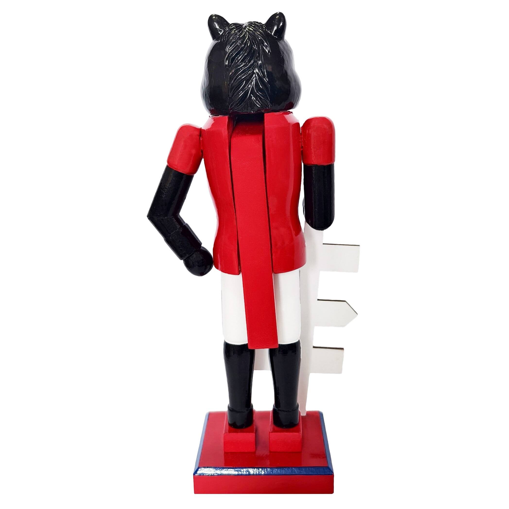 Alt View 1. Santa's Workshop - SMU Mustangs 12" Mascot Nutcracker - Red.