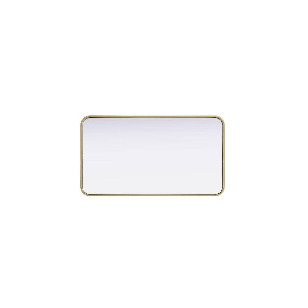 Alt View 4. Elegant Decor - Contour Metal Rectangle Mirror 20x36 in Brass - Brass.