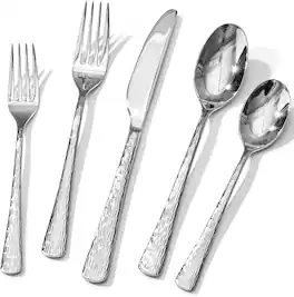 Dazzed Corner - 20-Piece Stainless Steel Silverware Set, Flatware Set - Silver