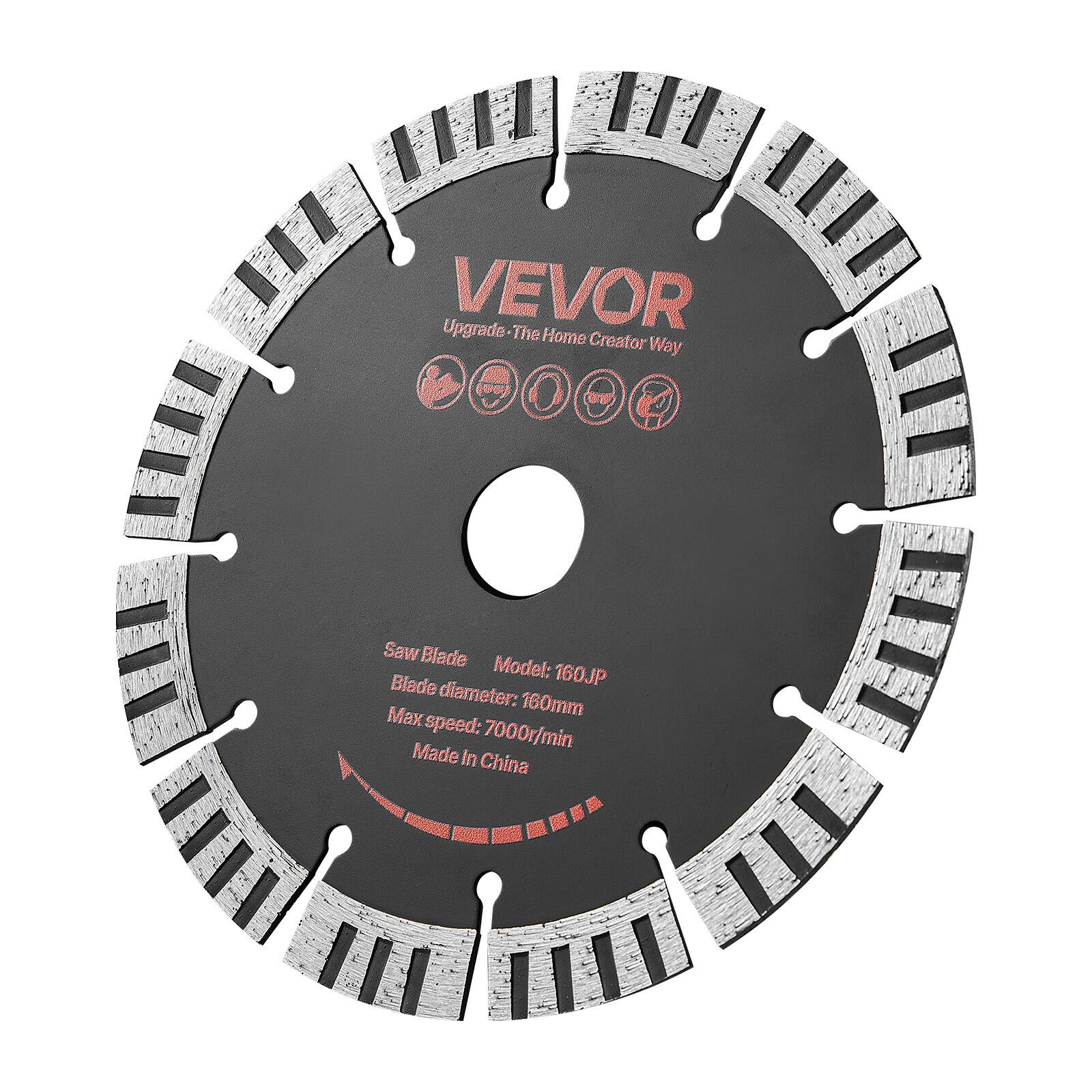 Upgrade-1 VEVOR The Home Creator Way  
Saw Blade  
Model: 160JP  
Blade diameter: 160mm  
Max speed: 7000r/min  
Made In China