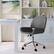 Alt View 11. Martha Stewart - Tyla Faux Leather Armless Office Chair - Gray Faux Leather/Polished Nickel.
