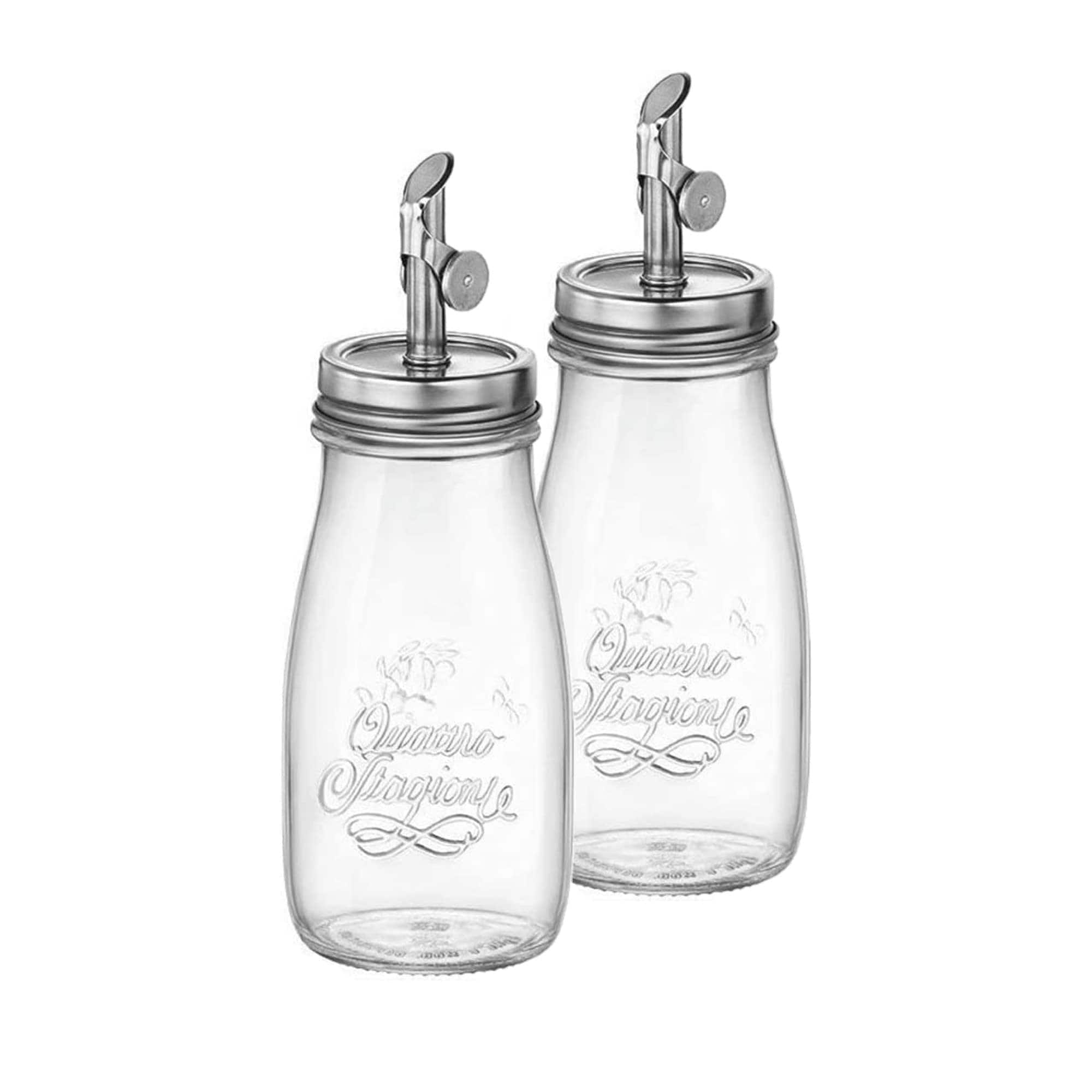 Bormioli Rocco - Oil Dispenser Set of 2, 13.5 oz Lead-Free Glass Bottles - Clear price history on PriceWatchPro