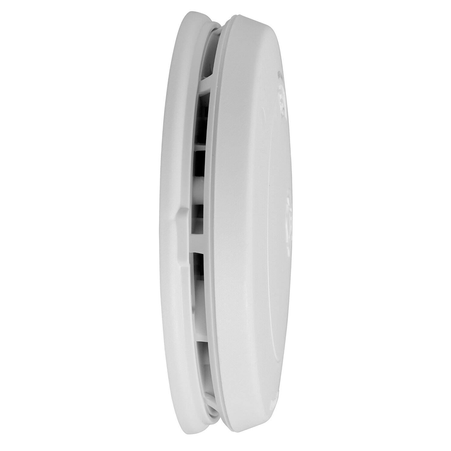 Alt View 3. First Alert - SM210V Sealed 10-Year-Battery Smoke Alarm, Voice and Location Alerts, Slim Profile - White.