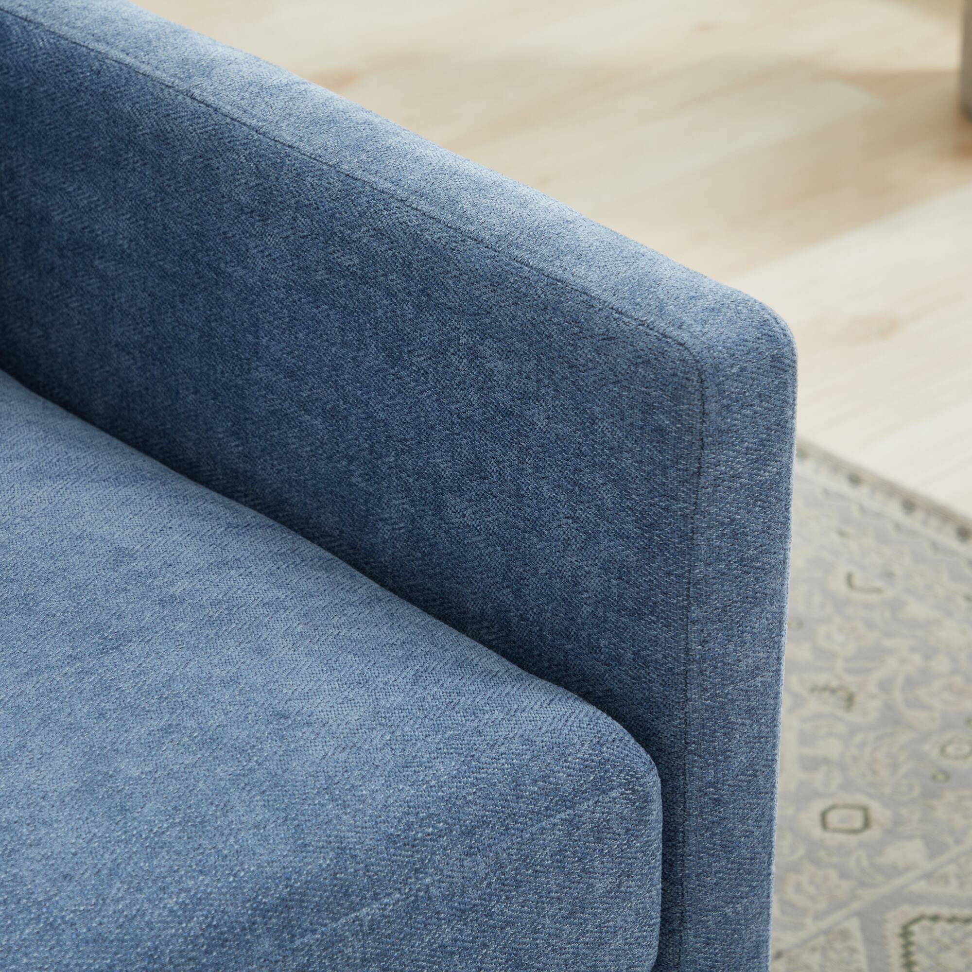Alt View 7. GOODSILO - Modern Square Swivel Accent Chair with 360-Degree Rotation for Living Room and Bedroom - Blue.