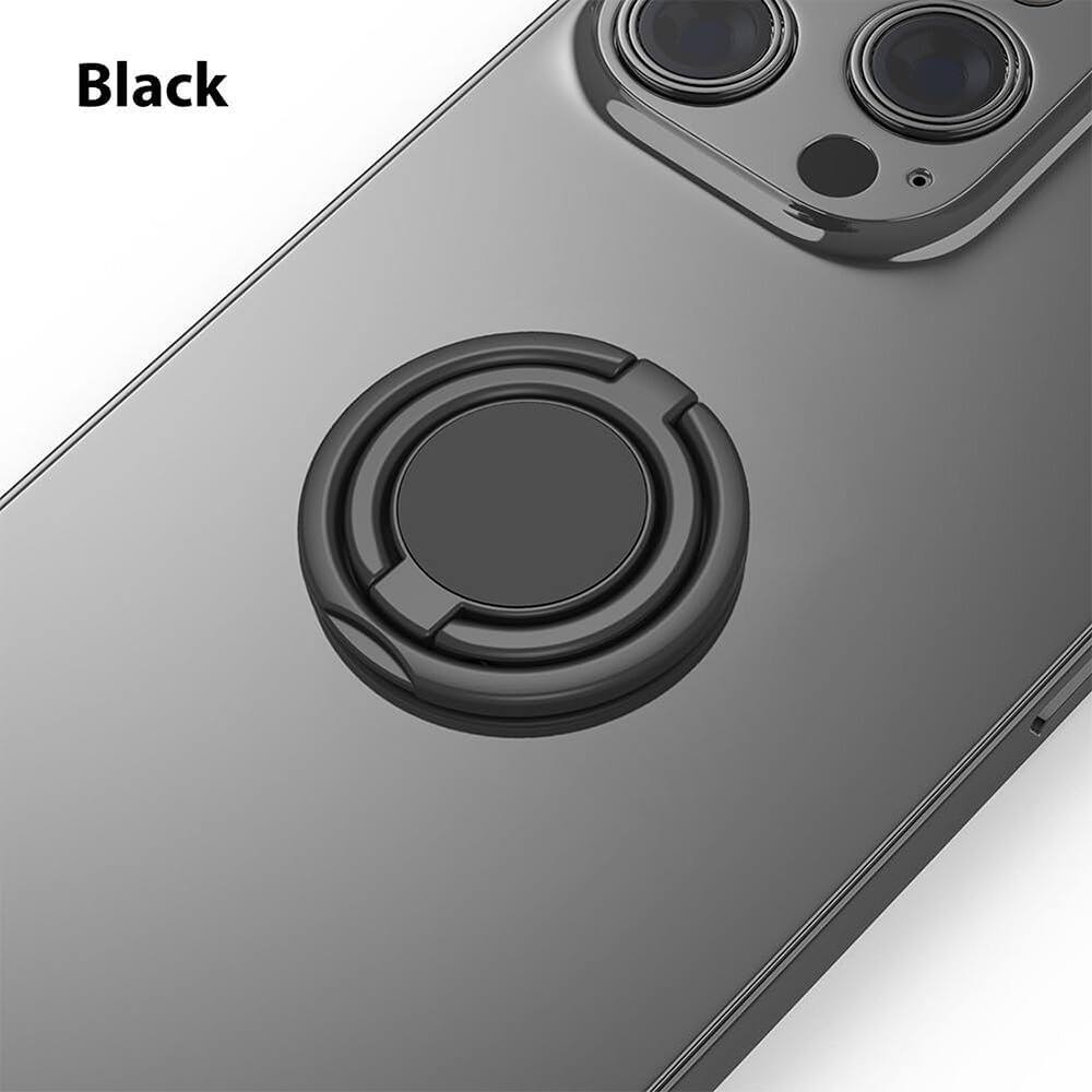 Angle. PARKER SLATER - Phone Grip Ring Holder with Foldable Kickstand & Magnetic Mount – Black - Black.